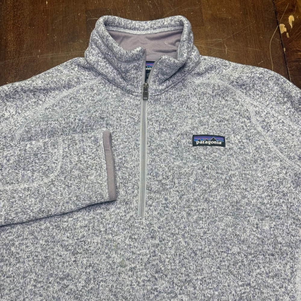 Patagonia Better Sweater Quarter 1/4 Zip Womens Med Lavender Heathered Fleece